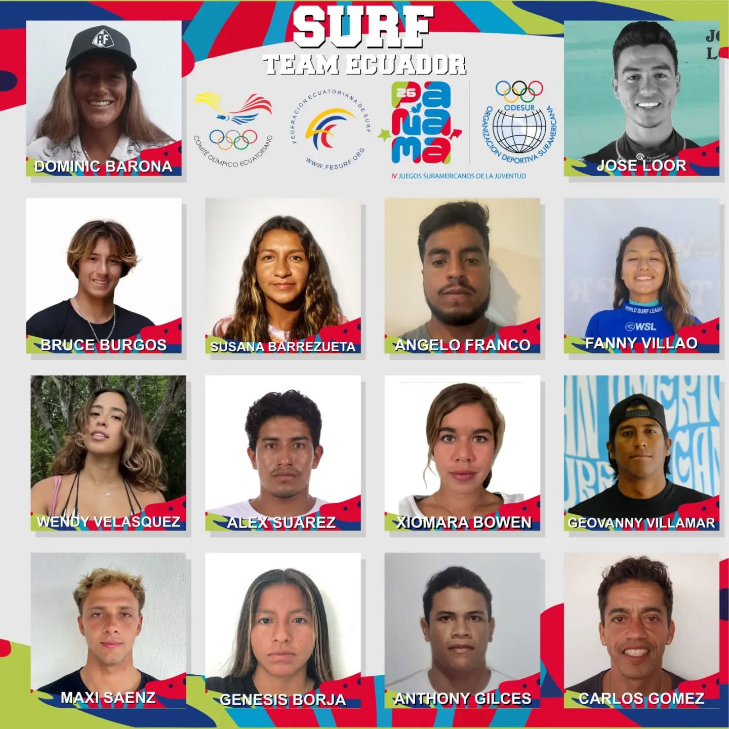Selección de Ecuador — Panamericano de Surf 2026